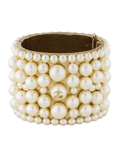 chanel pearl bracelet|Chanel cuff bracelet women.